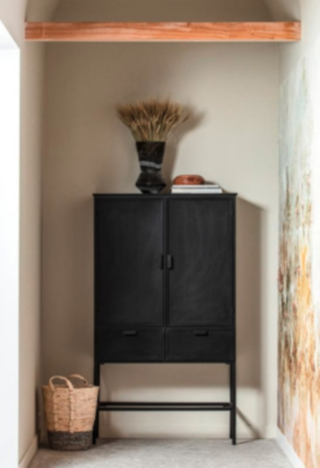 2-Deurs Kast Metaal, Woood BePurehome, Wish, Zwart